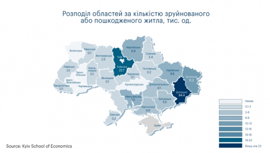 Збитки житлового фонду України від війни перевищили $54 мільярди Збитки житлового фонду України від війни перевищили $54 мільярди